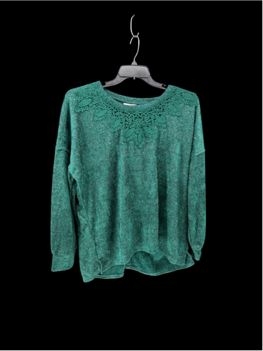 Women's Maurices Green Shimmer Crew Neck Sweater XXL